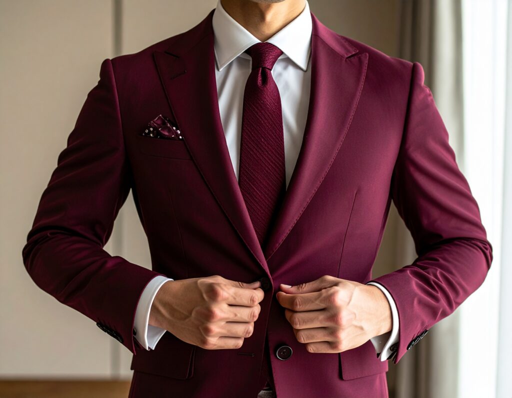 Firefly_stylish-Japanese-man-wearing-a-deep-burgundy-formal-suit-with-a-matching-dark-red-or-593907-1024x796 成人式スーツ徹底ガイド2026 - 失敗しない選び方・トレンド・準備完全版