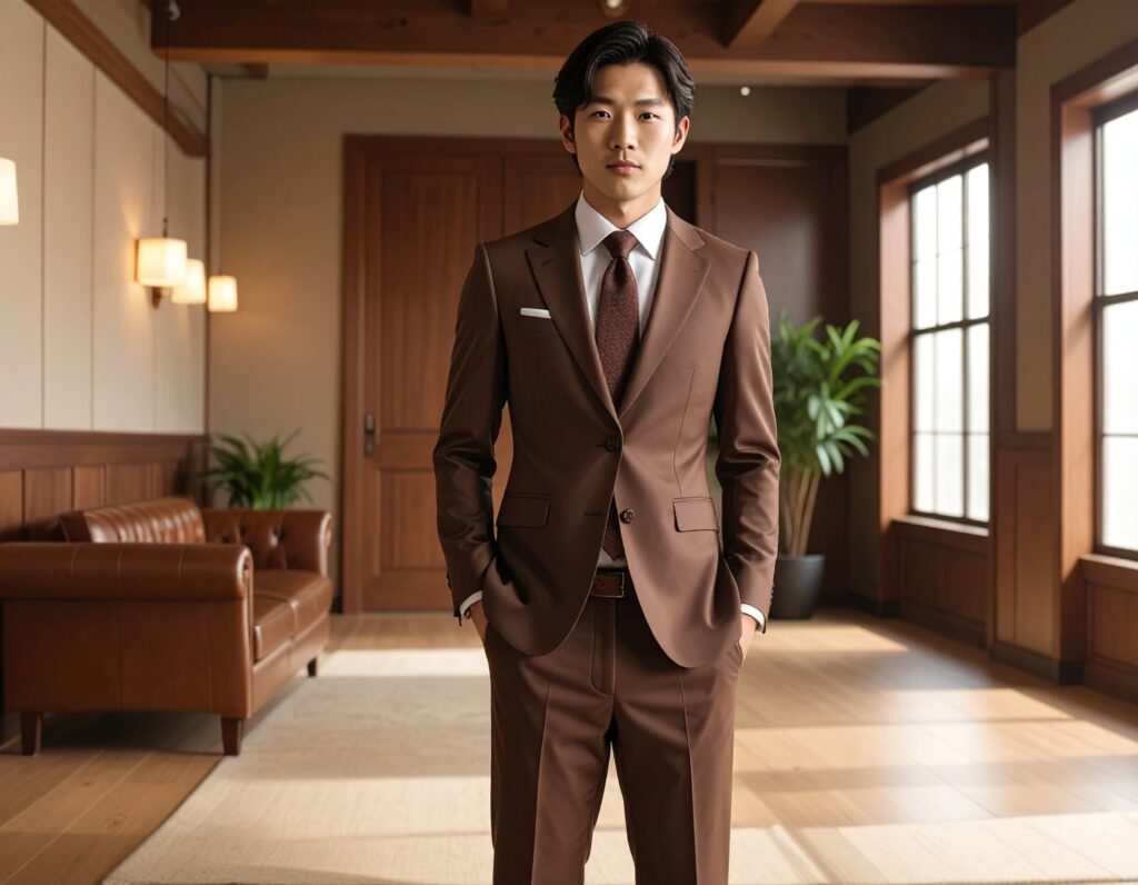 Firefly_stylish-Japanese-man-wearing-a-mocha-brown-or-chocolate-brown-suit-white-dress-shirt-143478-1024x796 成人式スーツ徹底ガイド2026 - 失敗しない選び方・トレンド・準備完全版